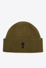 AMI PARIS Ami De Coeur Wool Beanie Khaki UBO006018/R_AMI-2988
