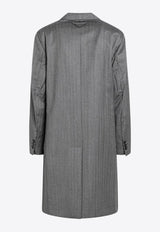 Prada Single-Breasted Wool Coat Gray UC554MOOO15O1/R_PRADA-F0031