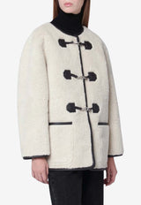 Dunst Shearling-Effect Buttoned Jacket White UDJU5D223PL/R_DUNST-CR