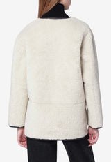 Dunst Shearling-Effect Buttoned Jacket White UDJU5D223PL/R_DUNST-CR