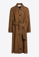 AMI PARIS Wool Single-Breasted Coat Brown UJK816WV0078/R_AMI-216