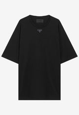 Prada Triangle Logo Oversized T-shirt Black UJN861240/S_PRADA-F0002