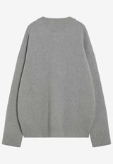 AMI PARIS Ami De Coeur Alpaca Wool Cardigan Gray UKC366UKN0135/R_AMI-058