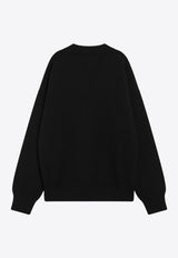 AMI PARIS Ami De Coeur Wool Cardigan Black UKC367U018/R_AMI-009