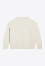 AMI PARIS Ami De Coeur Intarsia Wool Cardigan White UKC368U018/R_AMI-151