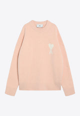 AMI PARIS Ami De Coeur Wool-Blend Sweater Pink UKS836UKN0135/R_AMI-6807