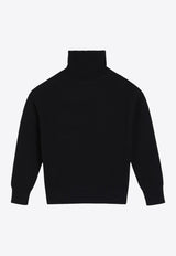 AMI PARIS Ami De Coeur Wool Turtleneck Sweater Black UKS839U018/R_AMI-009