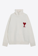 AMI PARIS Ami De Coeur Turtleneck Wool Sweater White UKS839U018/R_AMI-154