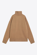 AMI PARIS Ami De Coeur Wool Turtleneck Sweater Camel UKS839U018/R_AMI-288