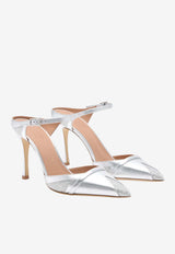 Malone Souliers Uma 80 Metallic Leather Mules Silver UMA 90-45 SILVER/SILVER
