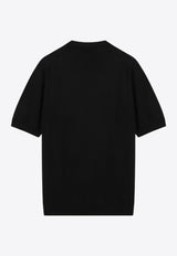 Prada Logo Print Wool T-shirt Black UMB2661ZLE/S_PRADA-F0002