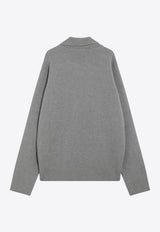 AMI PARIS Ami De Coeur Polo Sweater Gray UPL408UKN0135/R_AMI-058_323-L