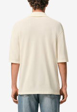AMI PARIS Ami De Coeur Knitted Patch Polo T-shirt Cream UPL428.JE0221_CREAM