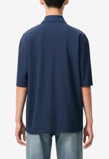 AMI PARIS Ami De Coeur Knitted Patch Polo T-shirt Navy UPL428.JE0221_NAVY