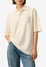AMI PARIS Ami De Coeur Knitted Patch Polo T-shirt White UPL428.JE0221_WHITE