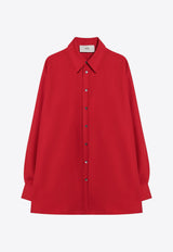 AMI PARIS Buttoned Wool Shirt Red USH171WV0068/Q_AMI-632