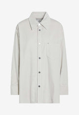 AMI PARIS Corduroy Long-Sleeved Shirt Ivory USH793CO0131/R_AMI-185
