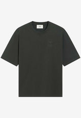 AMI PARIS Ami De Coeur Crewneck T-shirt Gray UTS357726/R_AMI-020