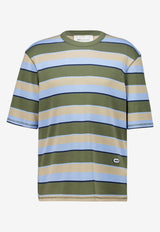 AMI PARIS Oversized Stripe T-shirt Multicolor UTS369.JE0209_BLUE MULTI