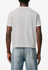 AMI PARIS Knitted Logo Patch T-shirt Gray UTS371.724_GREY