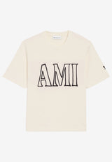 AMI PARIS Maxi Logo Print T-shirt Cream UTS380.726_CREAM
