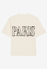 AMI PARIS Maxi Logo Print T-shirt Cream UTS380.726_WHITE MULT
