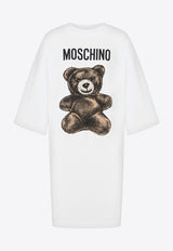 Moschino Interlock Teddy Bear Print Mini T-shirt Dress White V0435 0542 1001