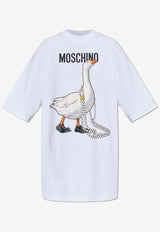 Moschino Goose Print Mini T-shirt Dress White V0440 542 1001