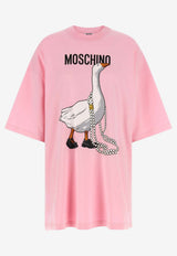 Moschino Goose Print Mini T-shirt Dress Pink V0440 542 1222