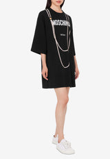 Moschino Pearl Necklace Print Mini T-shirt Dress Black V0455 542 1555