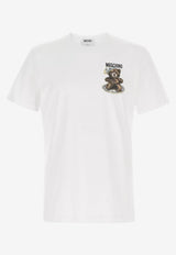 Moschino Teddy Logo Print Crewneck T-shirt White V0721 5241 1001