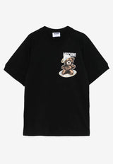 Moschino Teddy Logo Print T-shirt Black V0725 5541 1555