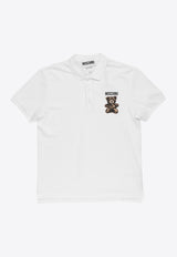 Moschino Little Teddy Bear Polo T-shirt White V1601 0242 1001