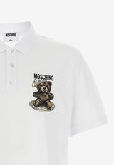 Moschino Teddy Logo Print Polo T-shirt White V1608 5242 1001