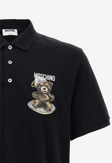 Moschino Teddy Logo Print Polo T-shirt Black V1608 5242 1555