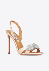 Aquazzura Very Bow Tie 105 crystal sandals VBCHIGS0-SAT-PWP