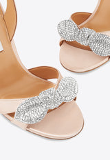 Aquazzura Very Bow Tie 105 crystal sandals VBCHIGS0-SAT-PWP