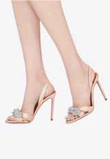 Aquazzura Very Bow Tie 105 crystal sandals VBCHIGS0-SAT-PWP