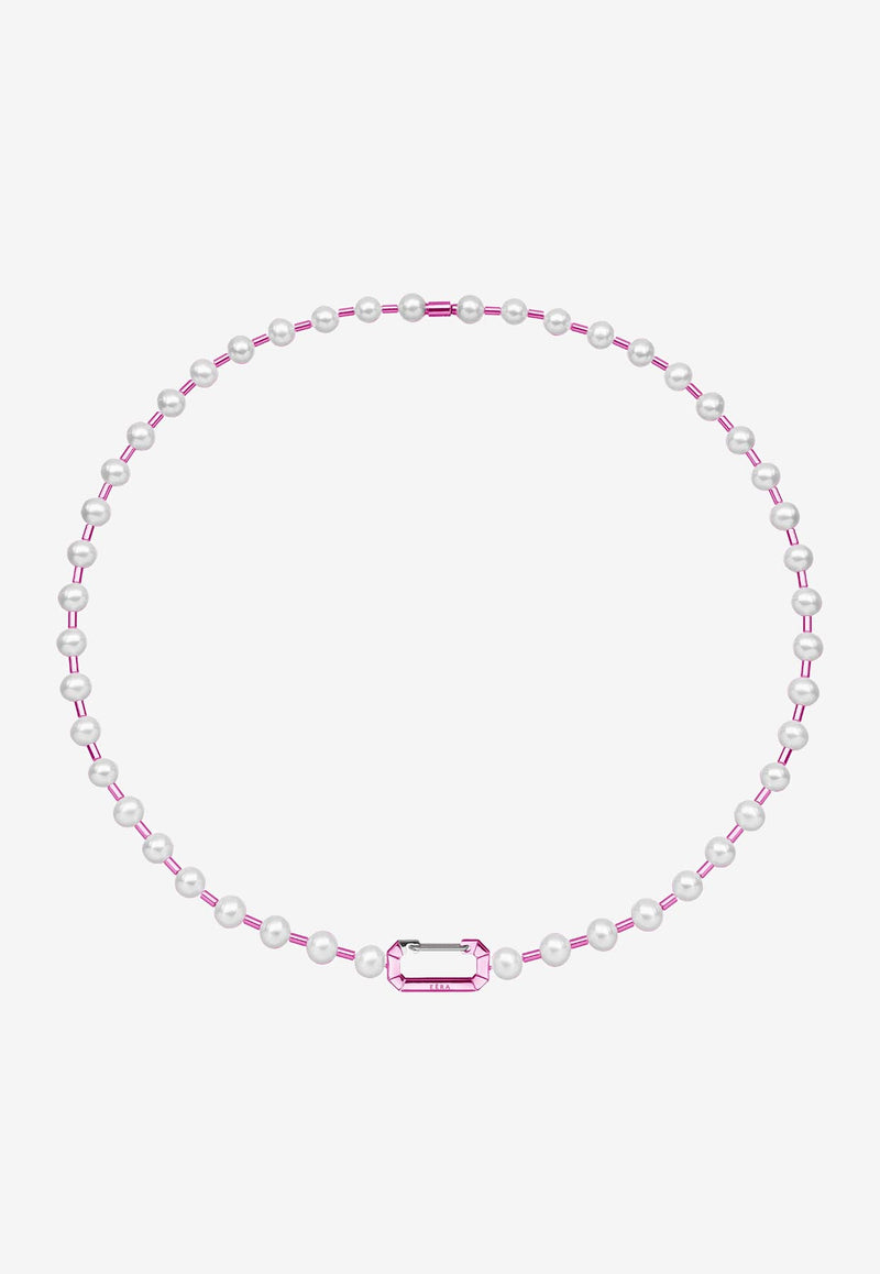 EÉRA Small Vita 18-karat White Gold Pearl Necklace  Pink VINEME14S1