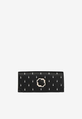 Malone Souliers Vivien Crystal-Embellished Satin Clutch VIVIEN 48 BLACK