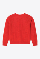 Bonpoint Girls Cherry Pattern Cashmere Cardigan Red W05GCAK00034WS_BONPO-037B