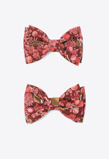 Bonpoint Girls Tatu Cherry Print Bow Hair Clips - Set of 2 Red W05GHAW00021CO_BONPO-651D