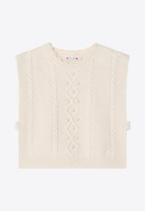 Bonpoint Baby Girls Javou Knitted Wool Vest White W05GJUK00029WO_BONPO-060