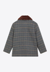 Bonpoint Girls Joao Quilted Wool Coat Blue W05GOUW00024WO/R_BONPO-376