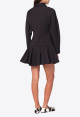 GANNI Flared Mini Shirt Dress Black W10017060/R_GAN-099