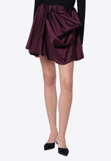 GANNI Draped Mini Skirt Wine W10517119/R_GAN-07H