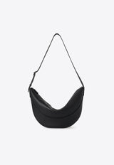 The Row Jouve Leather Shoulder Bag Black W1772L145/Q_THERO-BAS