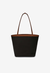 The Row Three Stitch Canvas Tote Bag Black W1892W188L72/R_THERO-BBCS