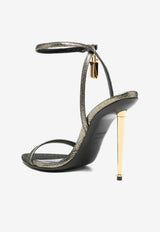 Tom Ford Hammered-Effect Fabric Padlock Pointy Sandals W2272-TSY054G 1Y014