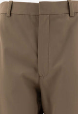 Loewe Silk-Blend Tailored Pants Green S540Y04XIF6975 KHAKI BROWN_73269